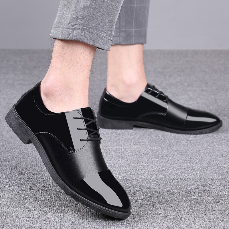 Mazefeng zapatos italianos negros formales hombres mocasines Zapatos de vestir de boda hombres zapatos Oxford de charol para hombres Hommes puntiagudos