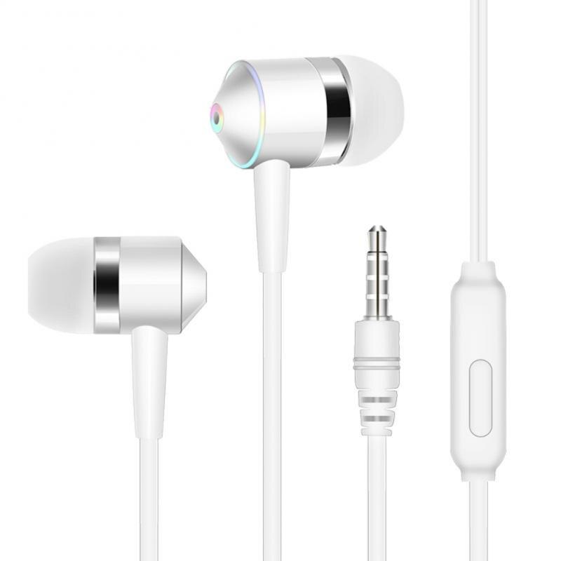 Sport EarphoneWired Super Bass 3.5mm Crack Kleurrijke Headset Oordopjes met Microfoon Prouct: WHITE