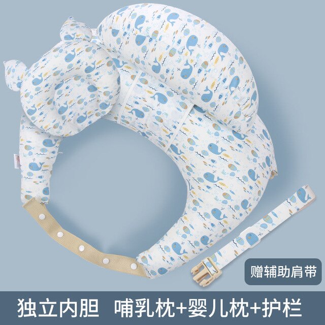 Coussin d'allaitement bébé maternité allaitement multifonction réglable coussin infantile -né alimentation couche lavable couverture: SET B6