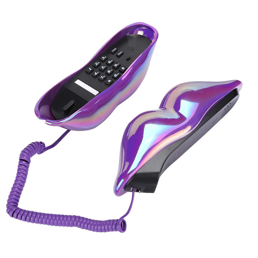 Kreatywne fioletowe usta telefon galwaniczny ambona telefon stacjonarny robić domowego biura telefono fijo para casa telefon stacjonarny