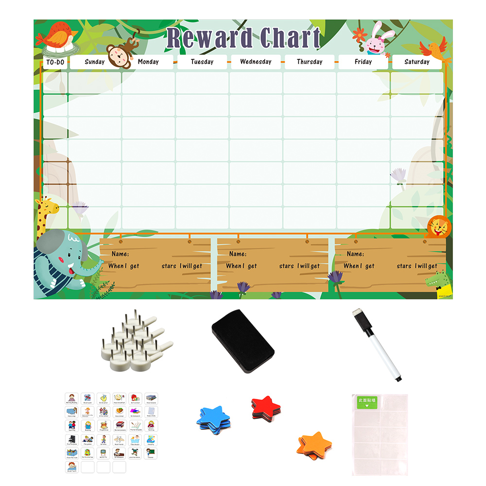 Magnetische Zeit Zeitplan Kalender Verantwortung Diagramm Verhalten Lästige Pflicht Belohnung Diagramm für Mehrere freundlicher Pädagogisches Entwicklungs Spielzeug: 6040ZLB14