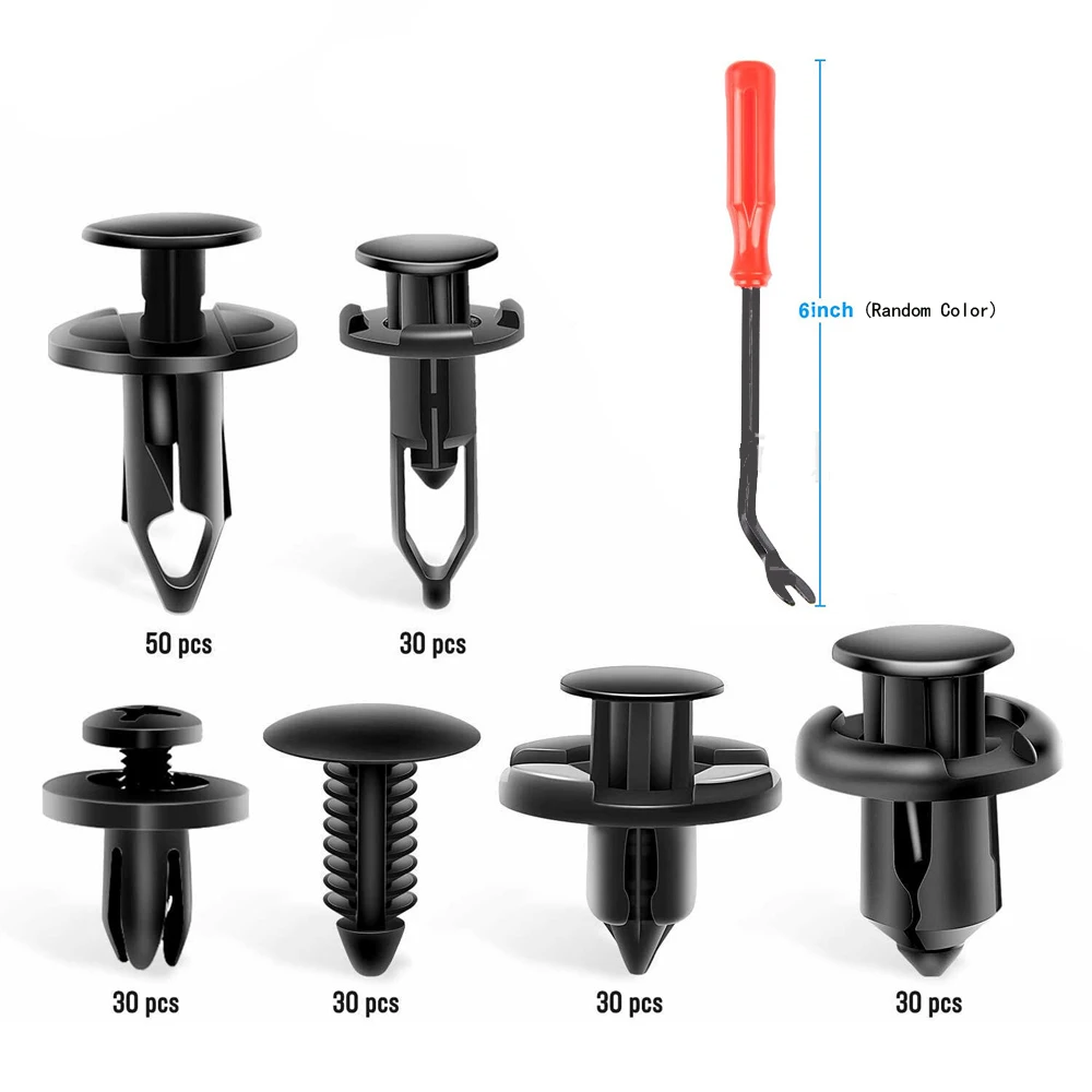Car Fastener Clip Mixed Kit Plastic Push Fixed Pin Threaded Rivet Clips for Car Door Trim Body Bumper Panel Auto Repair Parts: Yellow