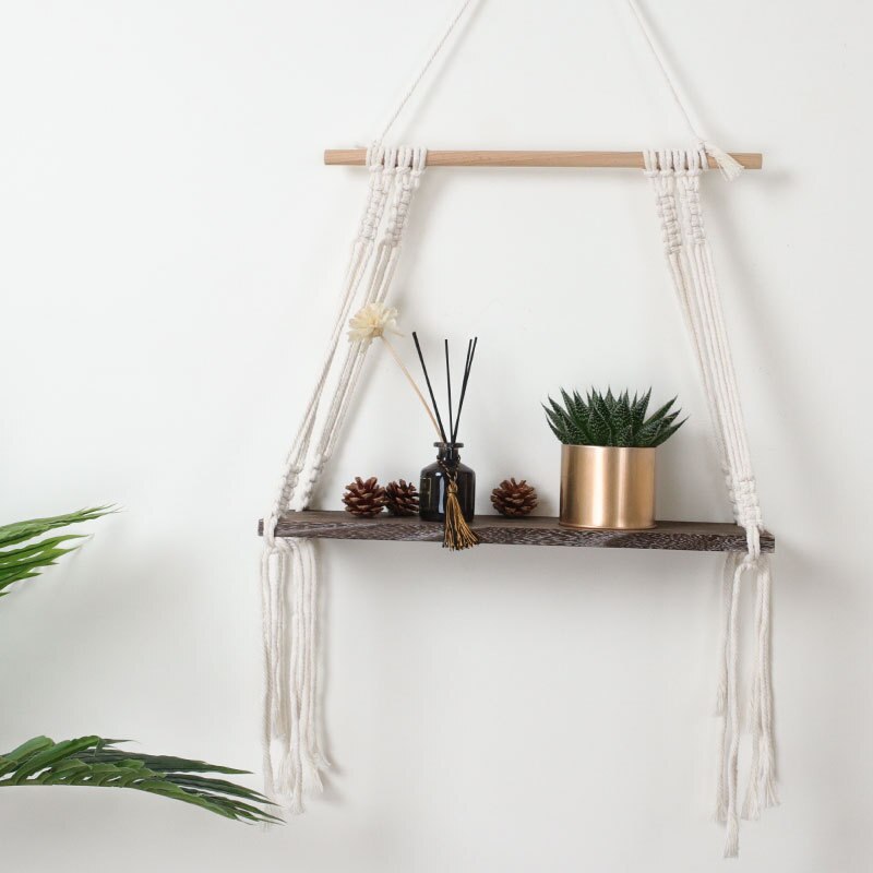Macramé wandtapijt met zonsopgang en zonsondergang, wanddecoratieset