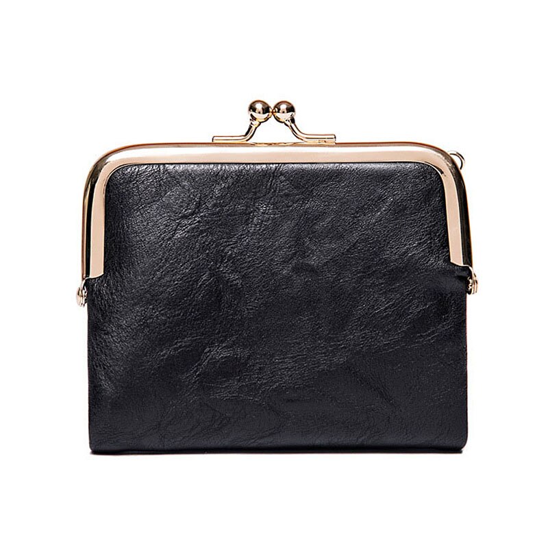 Vintage Frauen Brieftasche Multifunktions Faltbare Kurze Kupplung Tasche Multi-karte Slots Kreditkarte Halter Casual Weibliche Bifold Geldbörse: Black