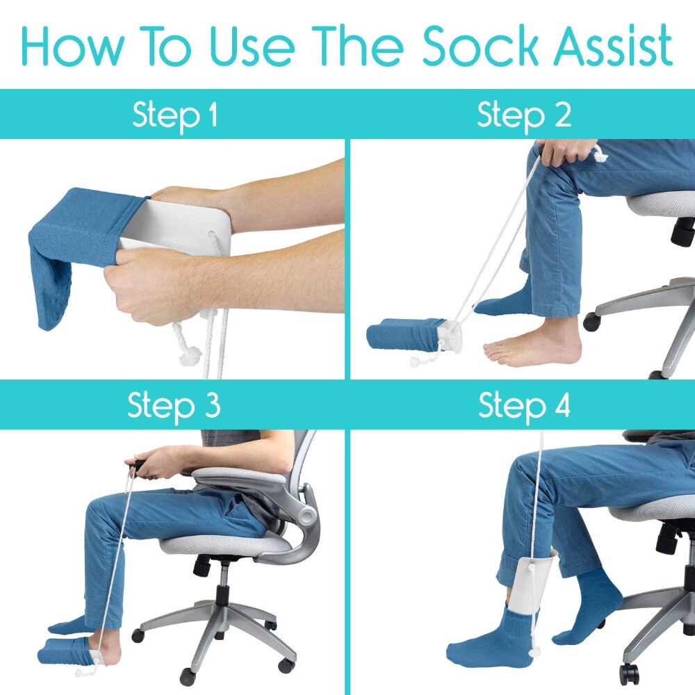 Sok Aid Met Foam Grip Handgrepen En Lengte Verstelbare Cords Trekken Up Donner Slider Voor Ouderen, Senior, zwangere