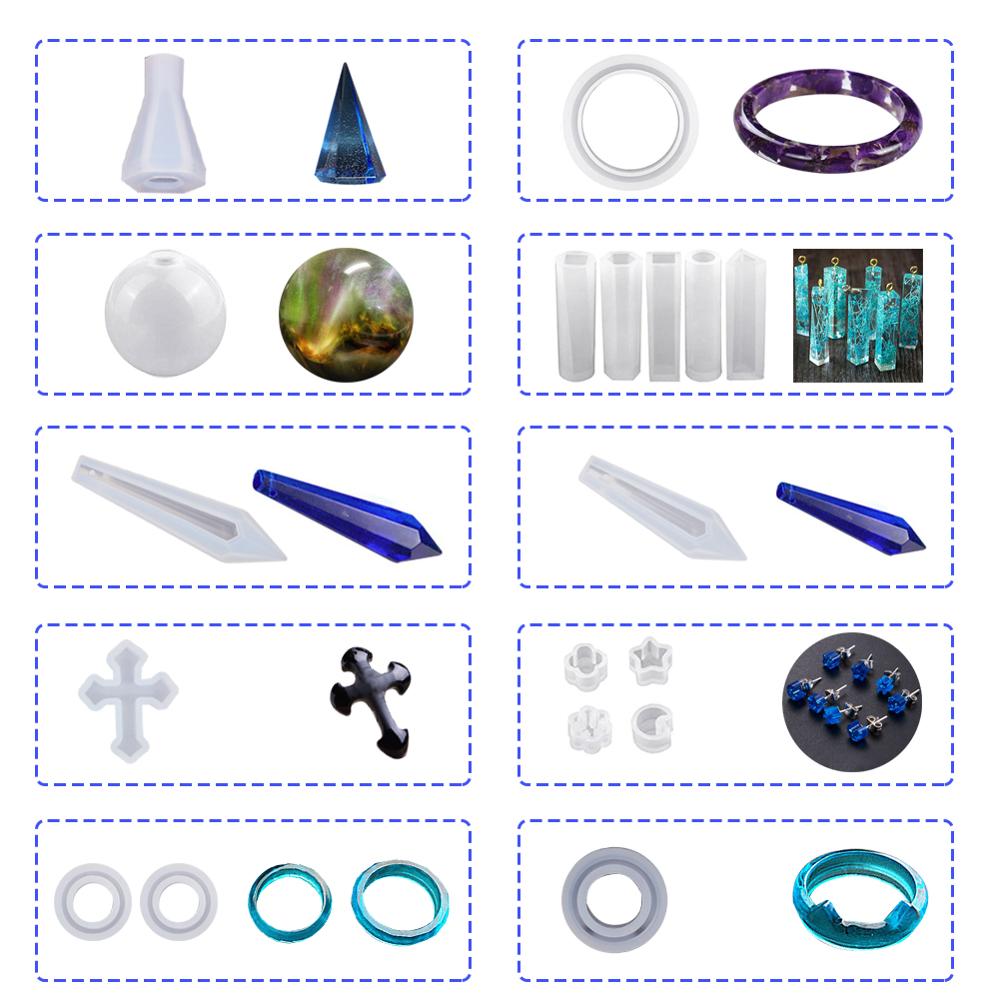 Silikone smykker epoxy harpiks støbeforme værktøjer sæt til gør-det-selv smykker vedhæng halskæde nøglering armbånd håndværk