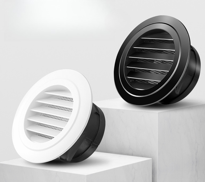 75/100mm Round Air Vent Exhaust Hood Valve Grille Diffuser Ducting Ventilation Cover Air Circulation Rotary ABS Adjustable