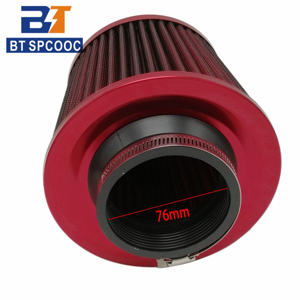 Aluminum Alloy Air Intake Pipe Car Cold Air Intake Filter Kit 76mm 3inch Blue Red Universal