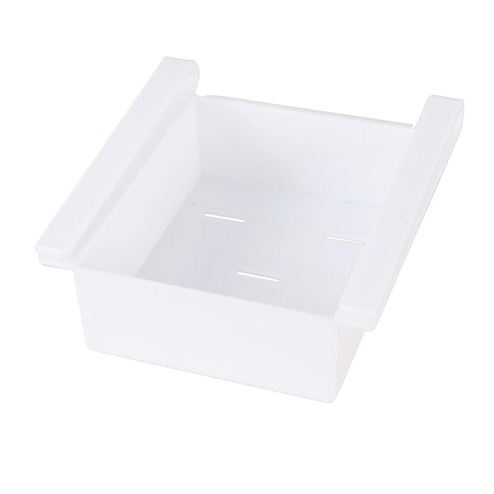 Slide Kitchen Fridge Freezer Space Saver Organizer Storage Rack Shelf Holder: White