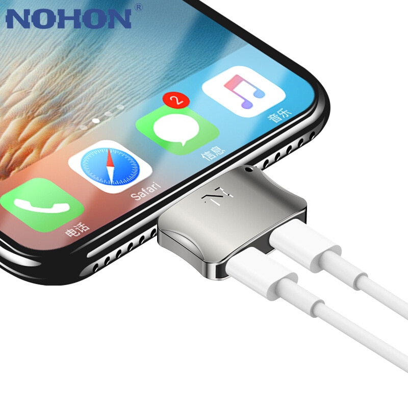 NOHON 8pin USB Adapter Om 8pin USB Charger Voor iPhone 8 7 6 6S Plus 5S 5C 5 iPad Mini Air iPod Quick Charge Data Sync Connector