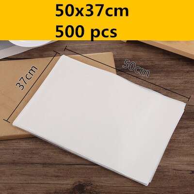 500 pcs white Rectangle NonStick Cookie Parchment Paper Baking Pan Oil butter paper bakery tools barbecue BBQ paper bakeware mat: 50x37cm