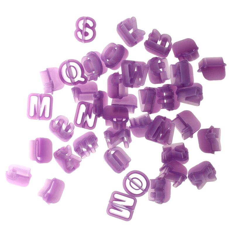 40 Pcs Alfanumerieke Tekens Cutter Siliconen Fondant Mould Chocolade Bakken Mold Cake Decorating Sugarcraft Diy Tool Paars