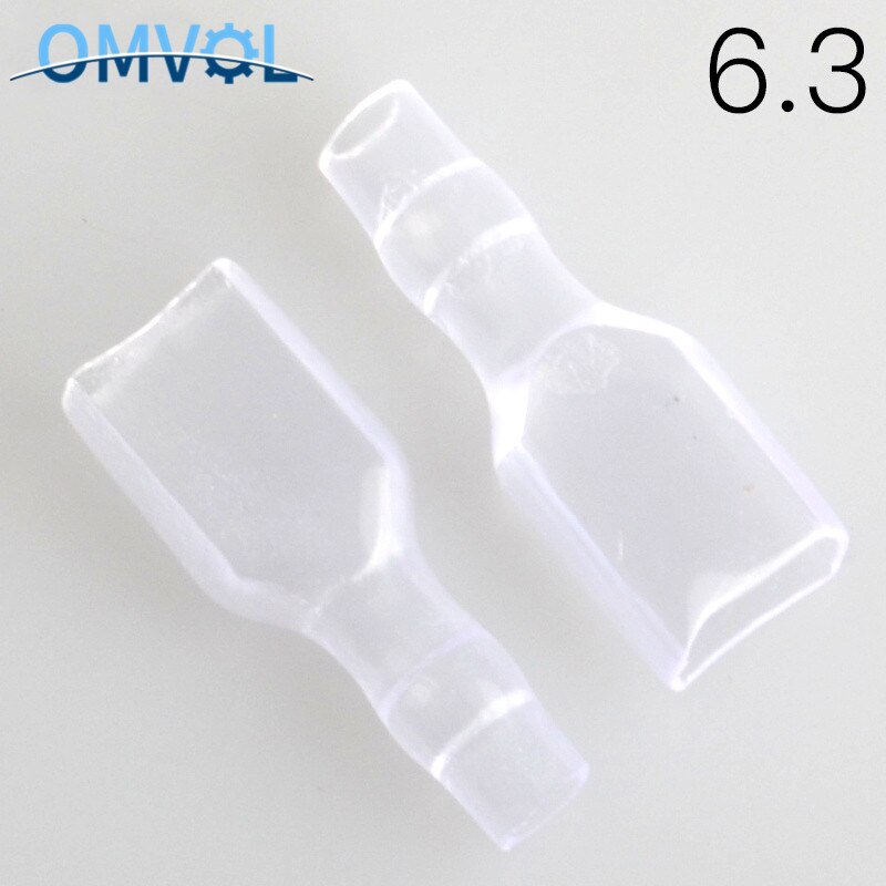 100pcs Cover Case for 6.3mm Crimp Terminal Spade Connector 6.3 terminal cap: White