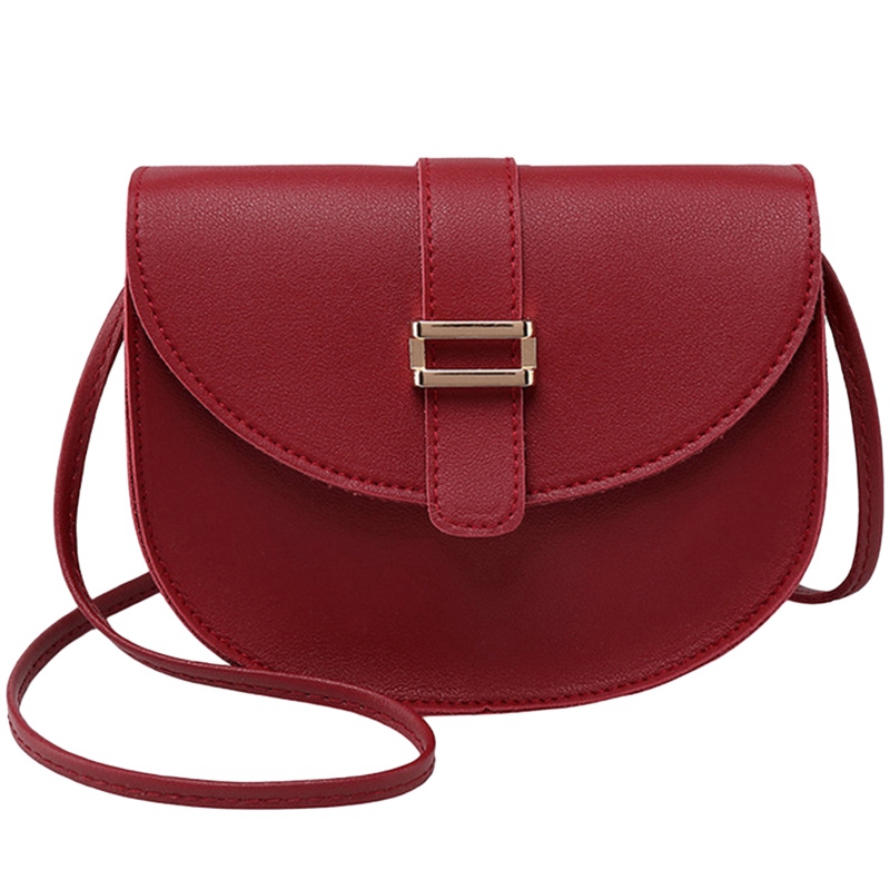 Female Bag Semi-Circle Arch Tongue Single Shoulder Mobile Phone Small Bag: Red