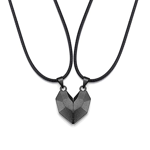 2 stk ønskesten magnetiske par armbånd halskæder til kvinder mænd elskere attraktivt hjerte vedhæng magnet armbånd halskæde: Halskæde g