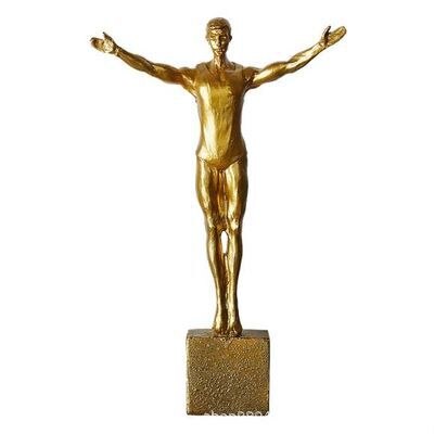 Wall Decoration Nordic Style Retro Man Climbing Wall Background Wall Decorations Hanging Statue Living Room Background: Gold F