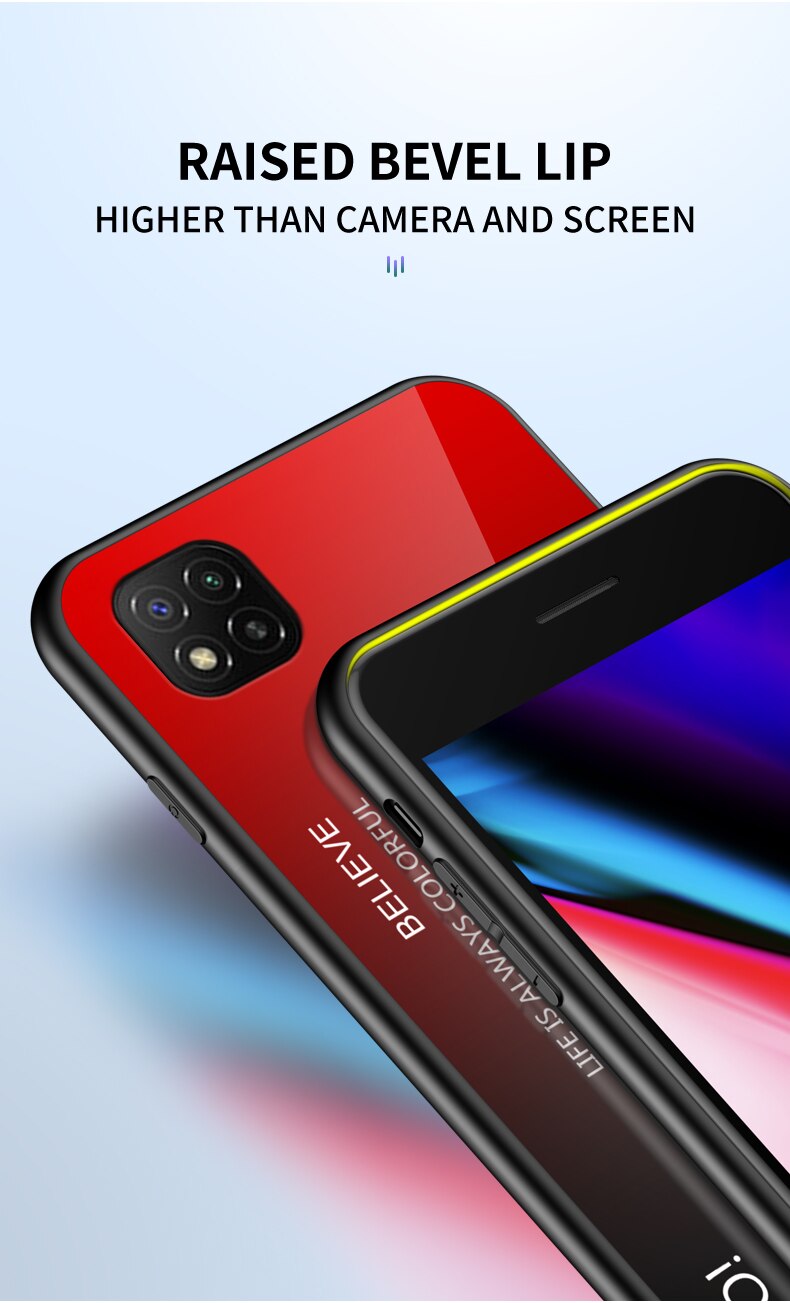 OUDINI For Xiaomi Redmi 9C Cover Gradient Glass Case For Redmi 9C Case