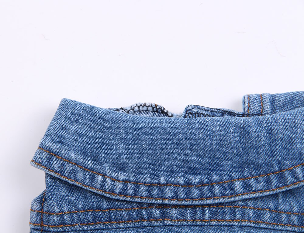Pet Blue Dog Jeans Jacket Letters Print Blue Denim Coat Vest Pet Puppy Clothes Apparel 6 sizes