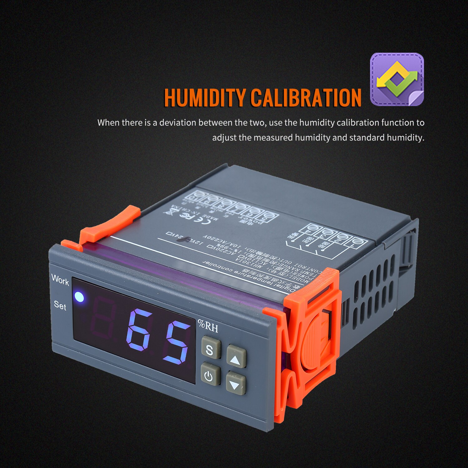 12V Digital Humidity Controller High Accuracy Capacitive Humidity Controller LED Display Humidity Regulator Hygrostat