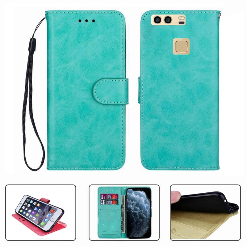 For Huawei P9 EVA-L09 L19 L29 HuaweiP9 Wallet Case Flip Leather Phone Shell Protective Anti-fall Cover Funda