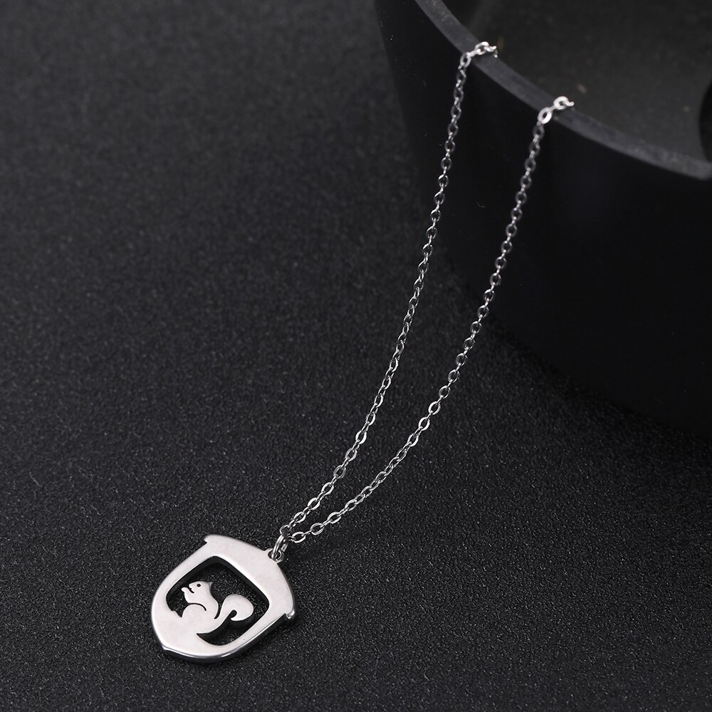 Skyrim Leuke Eekhoorn Rvs Hanger Ketting Vrouwen Link Chain Animal Charm Kettingen Sieraden Voor Meisjes