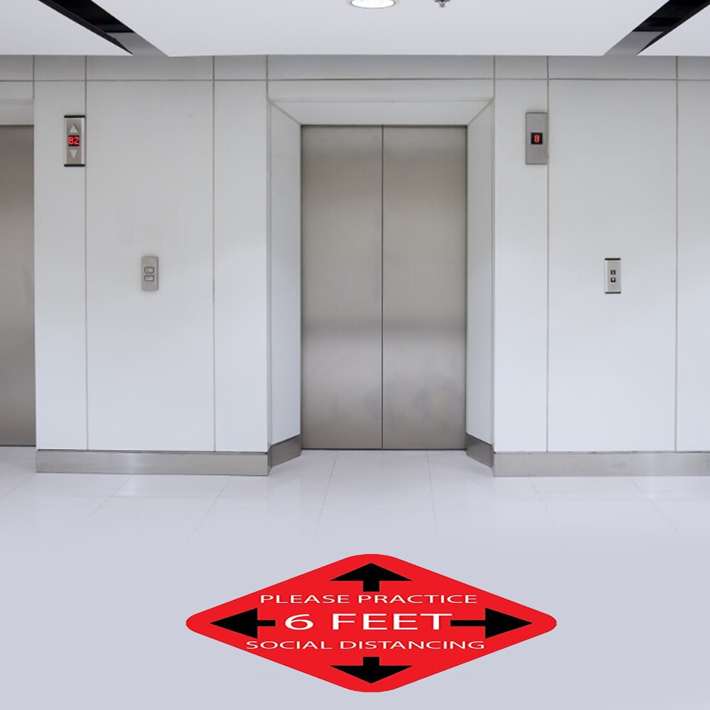 Anti-slip Outdoor Social Distancing Floor Decals Isolation Safety Public Places Ground Floor Sign Marker Square Sticker