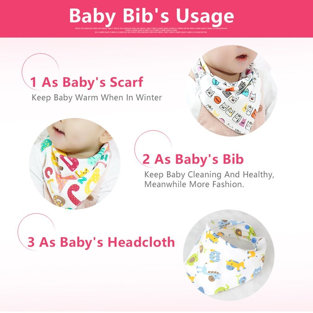 1Pc Praktische Baby Kwijlen Driehoek Slabbetjes Dubbele Kanten Organische Zachte Katoen Met Snaps Voor Tandjes Kwijlen Voeden Unisex baby