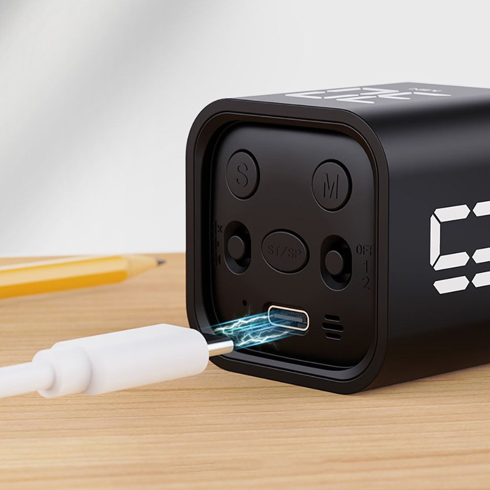 Productivity Cube Timer Gravity Sensor Flipping LED Display 4 Preset Time Dual Modes Countdown Cooking Study Mini Digital Timers