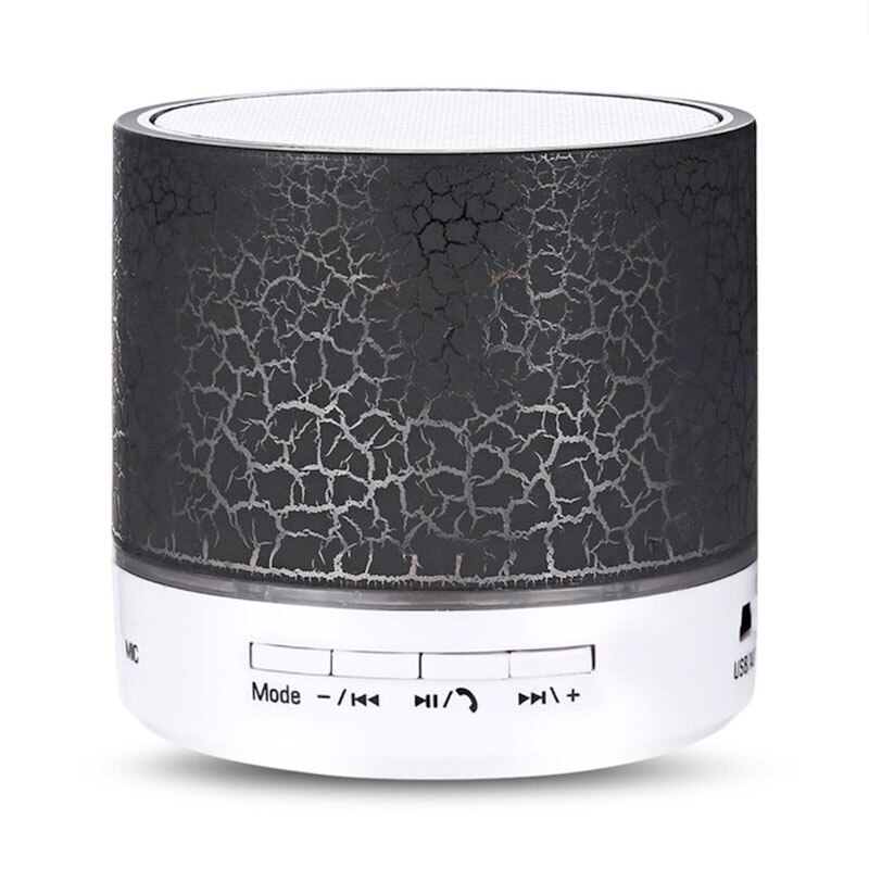 Portable Mini Bluetooth Speakers Wireless Hands Free LED Speaker TF USB FM Sound Music For iPhone X Samsung Mobile Phone: Black