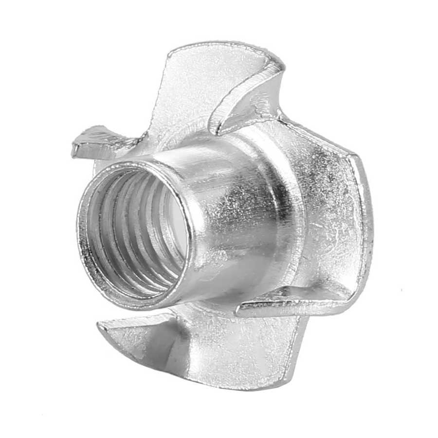 100 stk karbonstål  m8*10 firkantet t-mutter blindinnsatsmutter for tremøbler