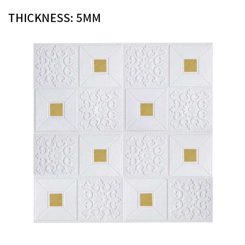self-adhesive3D ceiling wall stickers Roof ceiling decorative stickers for living room bedroom TV background foam wallpaper: white and gold