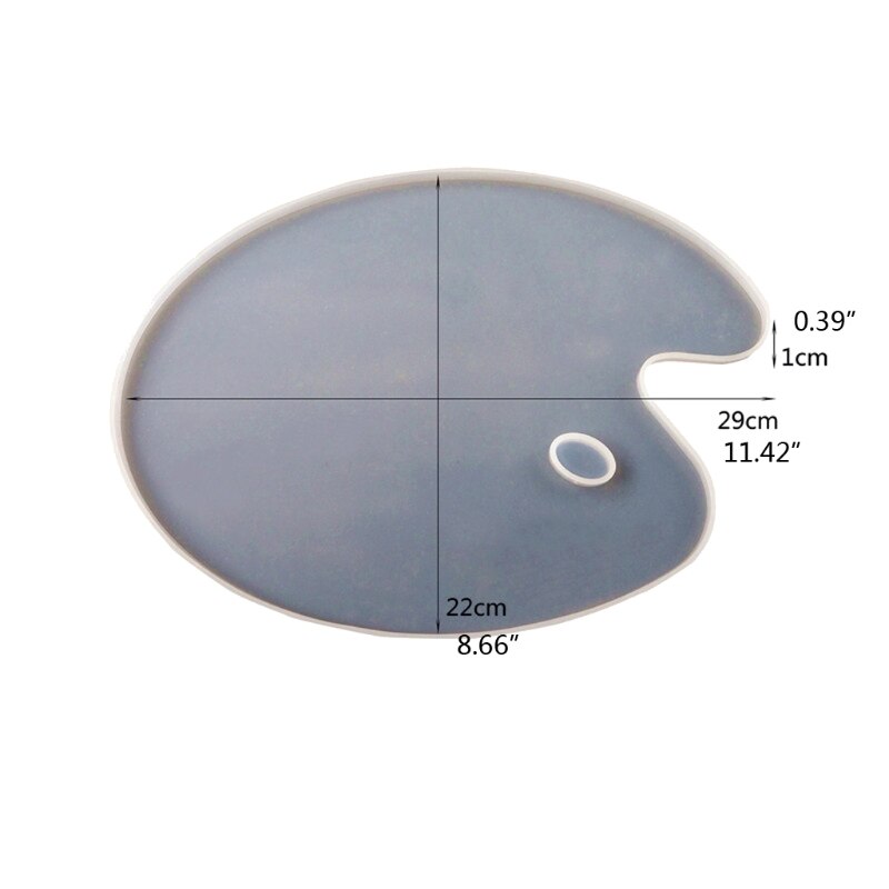 Farbe Palette Harz Casting Form 10x8 Zoll Oval form Kunst Palette Harz Form X7YA