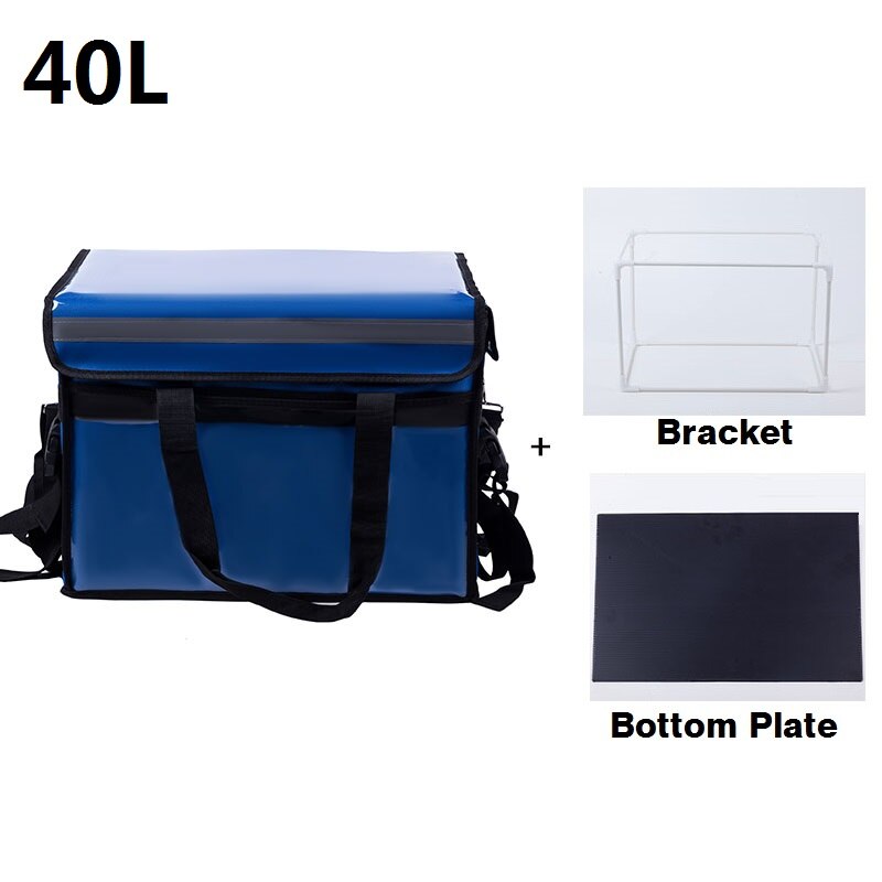 Large Food Thermal Cooler Bag Outdoor Waterproof Ice Thermo Packs Car Travel Picnic Lunch Box Thermos Refrigerator Bag: blue with fittings