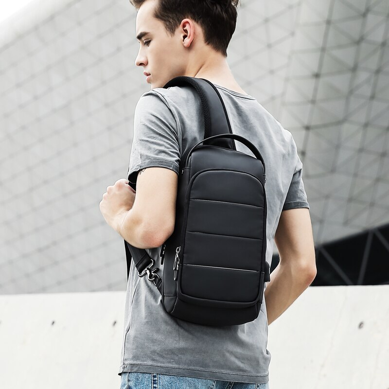 KAKA imperméable à l'eau grande capacité hommes sac à bandoulière idéal pour 9.7 pouces bandoulière court voyage sac de téléphone portable