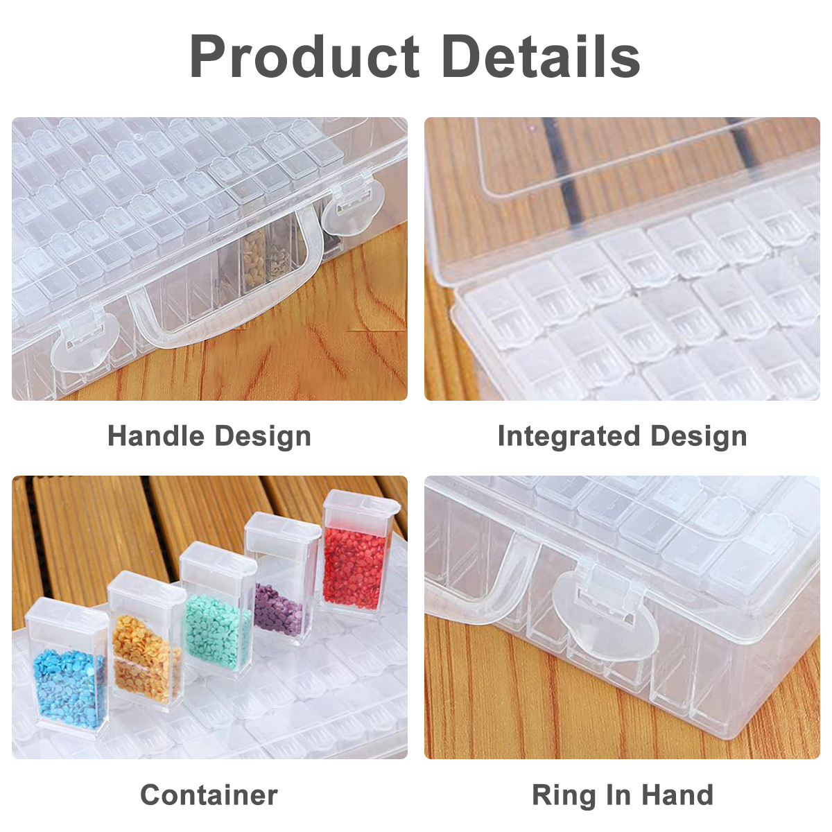 Plastic Zaad Opbergdoos Met Etiketstickers Multifunctionele Diamant Borduurwerk Opbergdoos Herbruikbare Plantzaadcontainer 1Pc