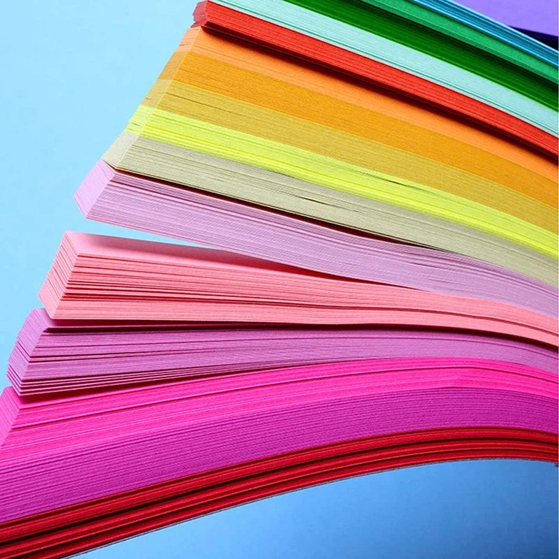 1350 feuilles étoile Origami papier étoile bande de papier Double face Origami étoiles coloré décor pliant bandes de papier enfants main Art