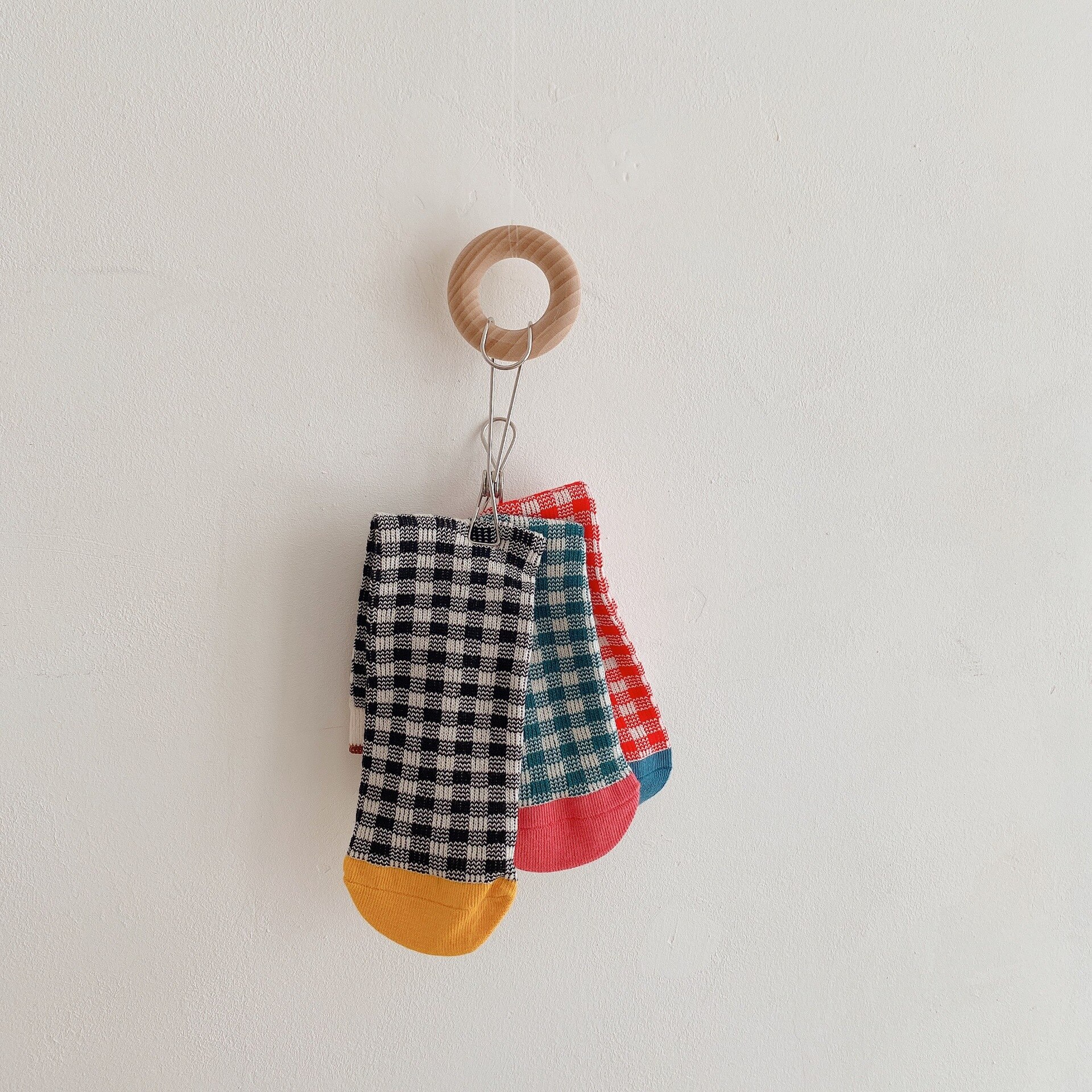 Kisd chaussette automne bébé coton chaussettes désossées en vrac creux garçons et filles chaussettes bébé treillis chaussette