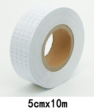 5cm x 10m naklejki odblaskowe rowerowe ostrzeżenie o bezpieczeństwie odblaskowa folia odblaskowa świecąca naklejka bar rower akcesoria: biały