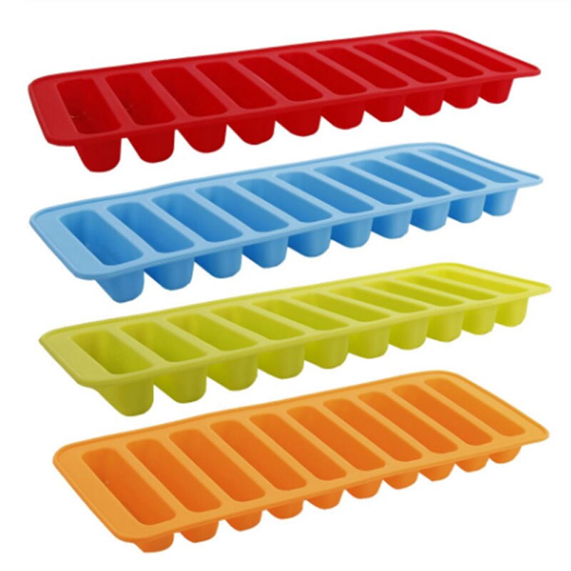 10- gats cilindervormige ijsblokjesvorm in de vorm van een vinger, siliconen ijsvorm, chocoladevorm voor een feestje, willekeurige kleur