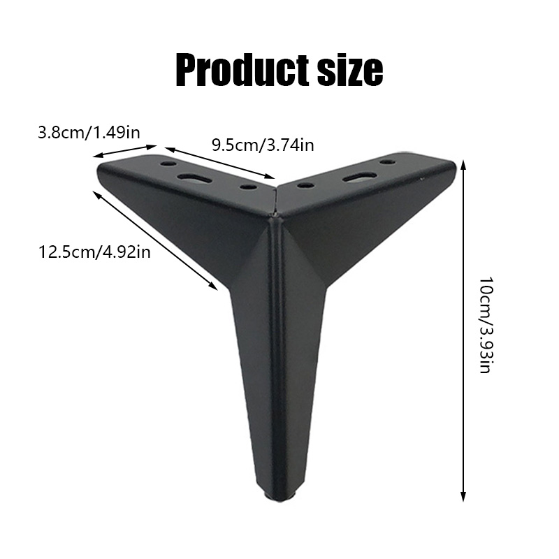 Soportes para muebles de 4 Uds., trípode de metal de tres puntas en forma de diamante grueso de 10cm