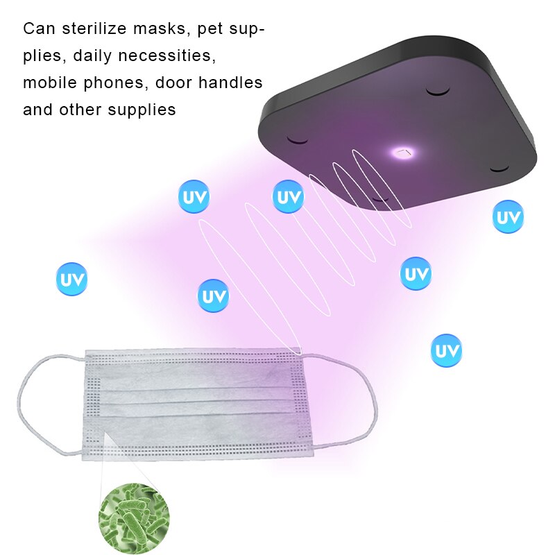 Handheld Uv Lamp Sterilisator Telefoon Sieraden Telefoons Cleaner Uv Sterilisator Desinfectie Lamp Ultraviolet Kiemdodende Licht Voor Masker