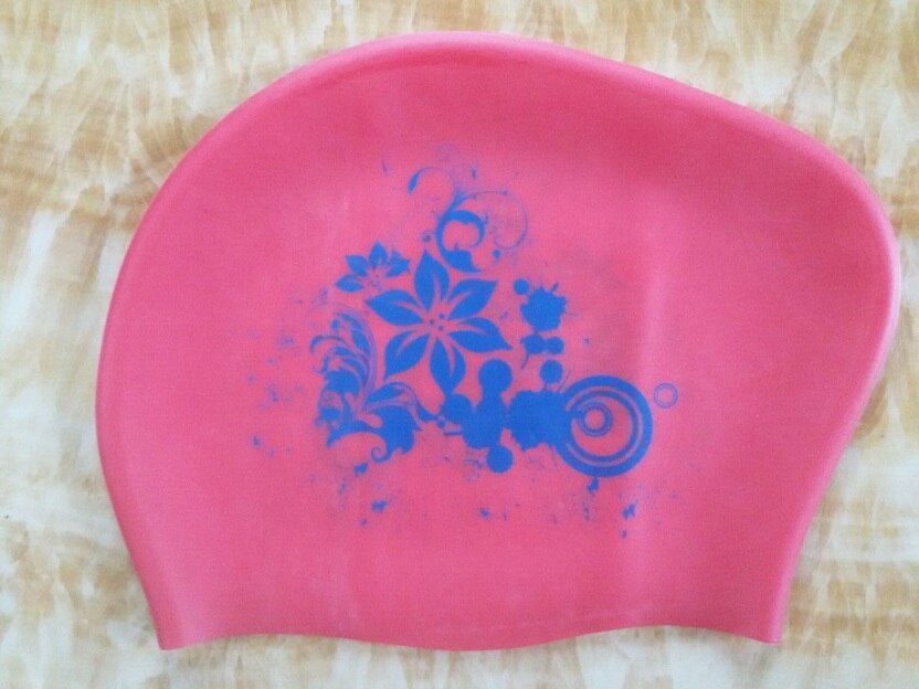 Women Silicone Waterproof Swimming Cap Ladies Long Hair Protection High Elastic Swim Caps For Surfing Diving Pool Hat Free Size: Red