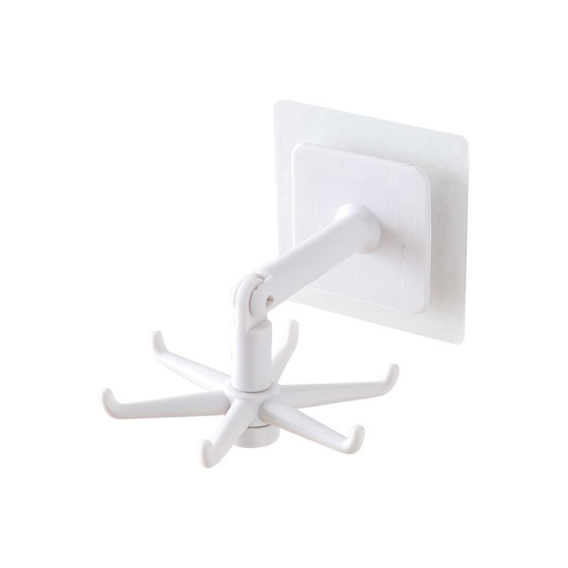 Sous étagère 360 ° rotation support de crochet mural plat étendoir armoires de cuisine étagère de rangement multi-usages crochets maison stockage: White