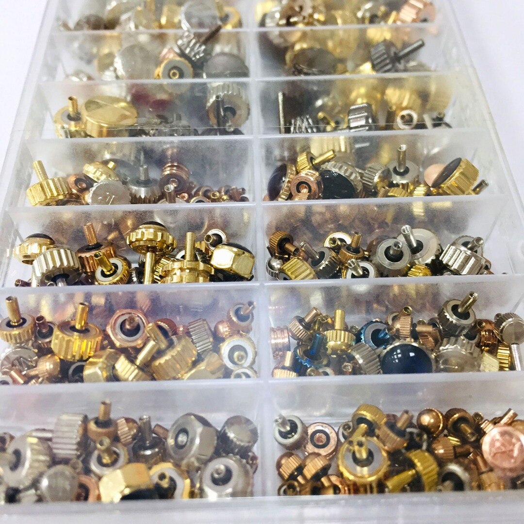 1 Box/set Horloge Kronen Onderdelen Vervanging Accessoires 3.0 ~ 7.0 Mm Koper Horloge Diverse Hoofd Quartz Horloges Crown Reparatie Onderdelen