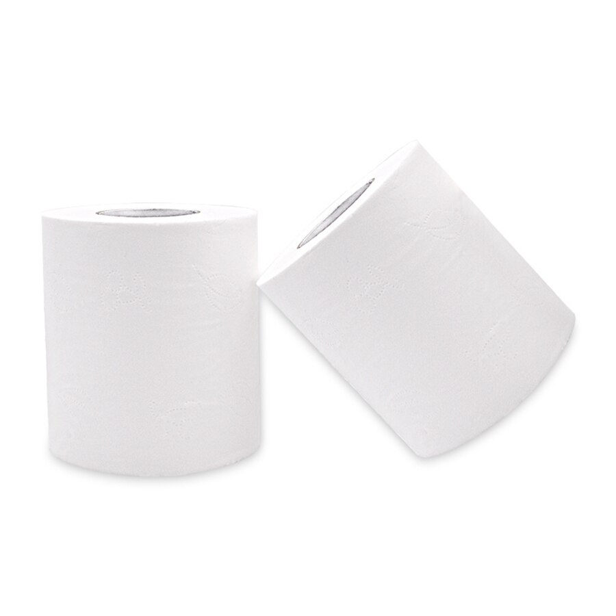 Rollo de papel blanco de repuesto para papel higiénico, servilletas de mesa de 4 capas para prevenir la gripe, 10 rollos,