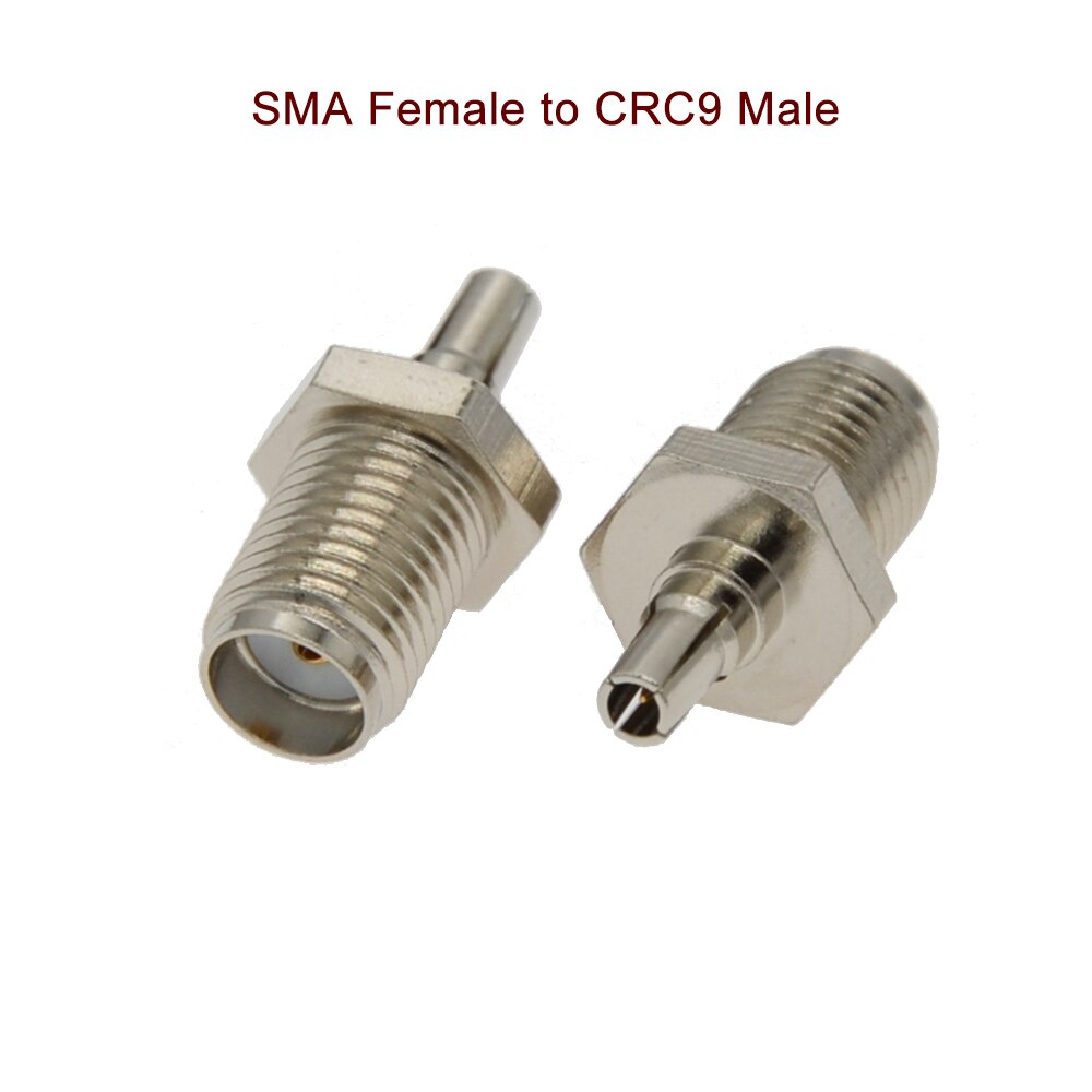 Adaptateur Coaxial RF SMA vers connecteur Coaxial TS9/CRC9, Jack femelle SMA vers fiche mâle TS9/CRC9, argent nickelé, 2 pièces/lot: SMA F to CRC9 M