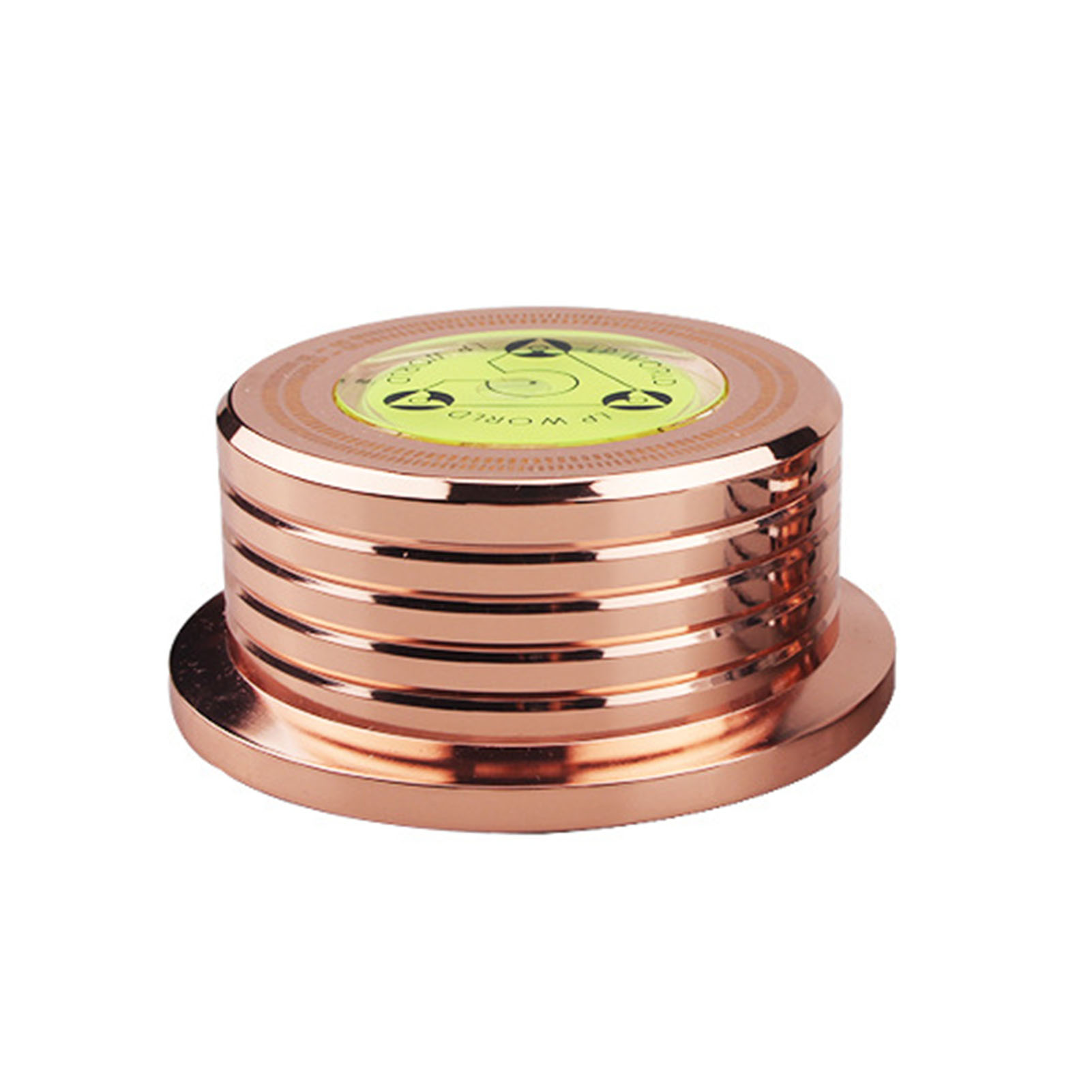 Gewicht Vinyl Speler Lp Disc Stabilizer Draagbare Met Waterpas Duurzaam Draaitafel Klem Praktische 50Hz Aluminiumlegering: Rose Gold