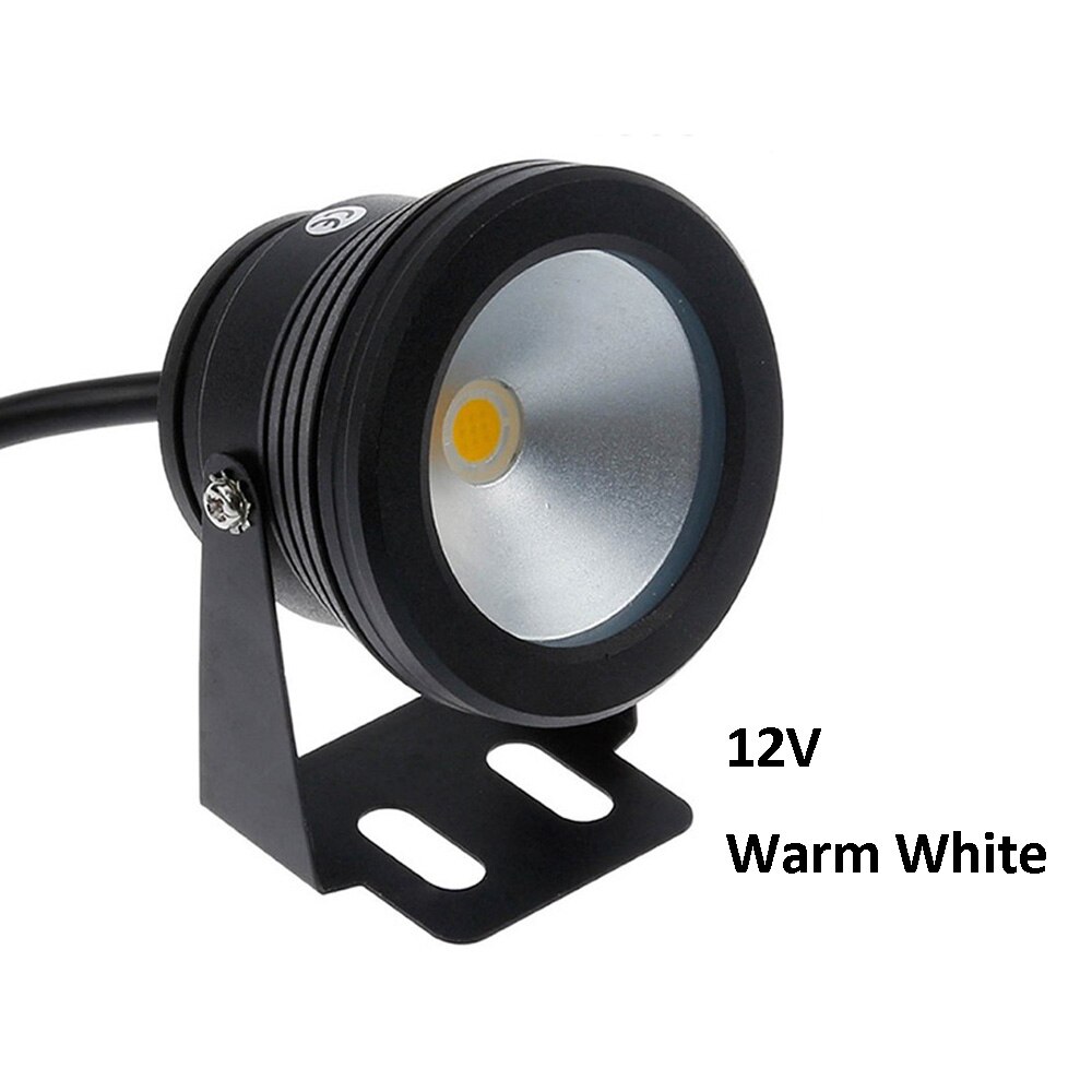 10 W RGB LED Onderwater DC12V IP67 Waterdichte Zwembad LED Lamp voor Thuis Outdoor Path Vijver Landschap Verlichting: Black 10W Warm White
