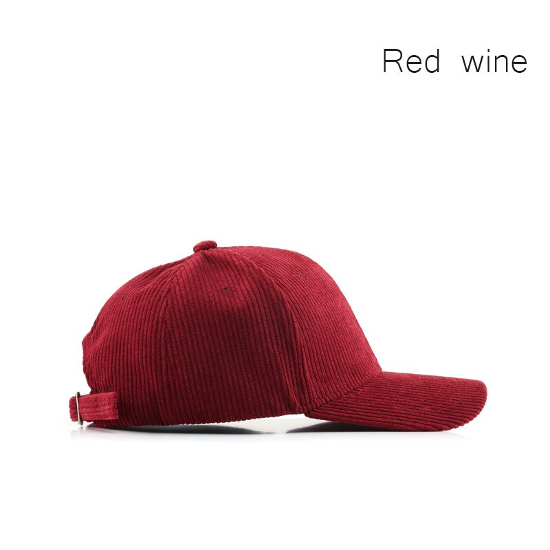 Sleckton Corduroy Baseball Cap Voor Vrouwen En Mannen Mode Snapback Hoed Casual Herfst Outdoor Sport Hoeden Meisjes Caps Unisex Gorras: Red wine