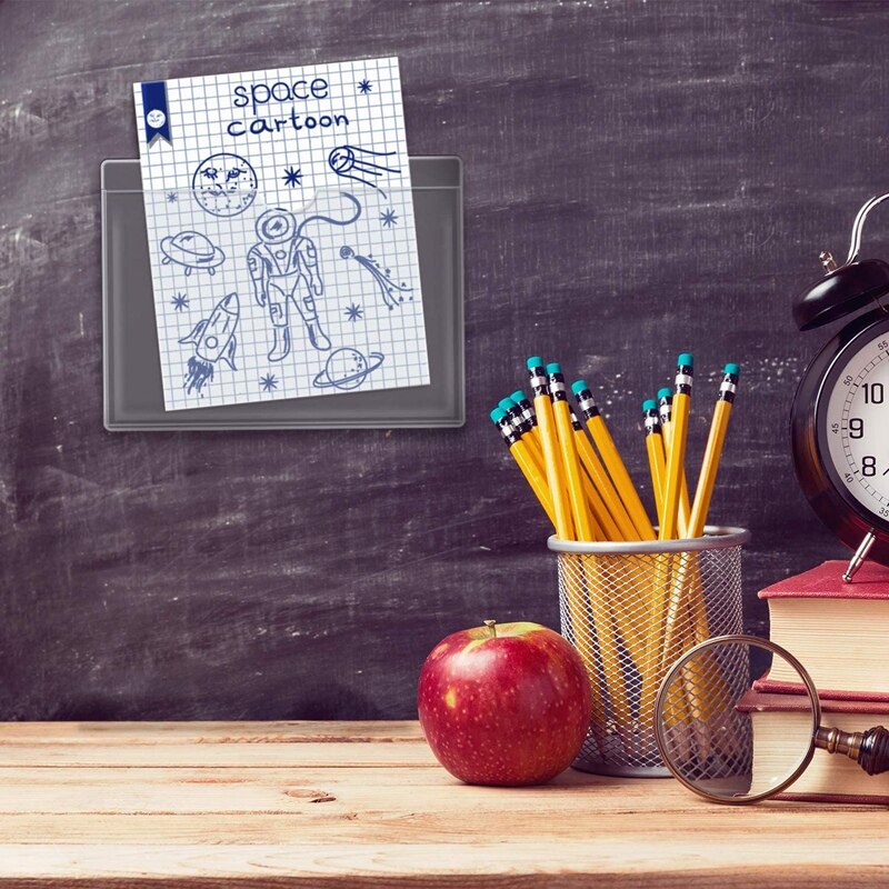 PPYY-30Pcs Self-Adhesive Index Card Holder with Top Open Business Card Organizer Label Holder Library Card Pockets 9.5X13.5cm